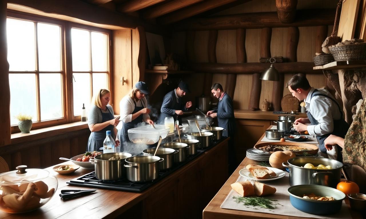 Organiser un repas pour 29 personnes en gîte de groupe